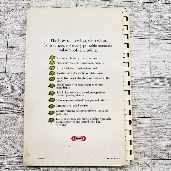 Salads From Beginning to Endive Vtg 1980 by Kraft Kitchens Comb Spiral Cookbook - Picture 5 of 14
